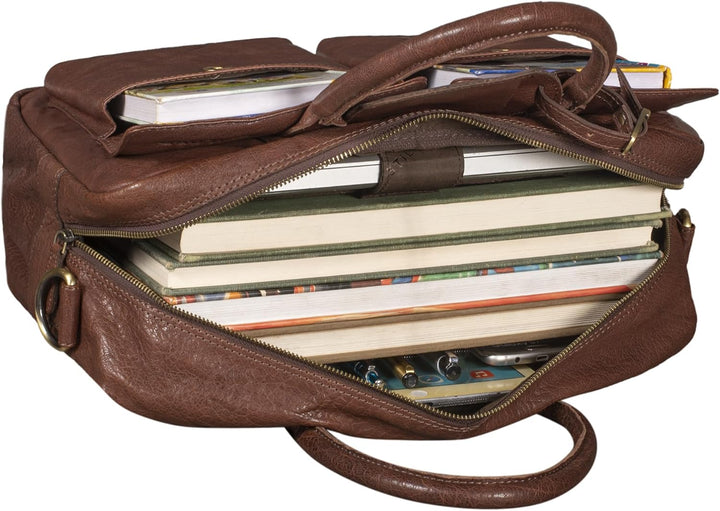 STILORD 'Carlo' Grosse Umhängetasche Leder Lehrertasche Aktentasche Schultertasche Reise Beruf Freiz