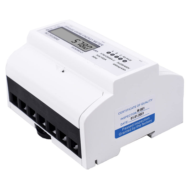 MIRTHBUY Digitaler Drehstromzähler Stromzähler mit LCD, 3-Phasen-4-Draht, Wechselstromzähler,Geeicht