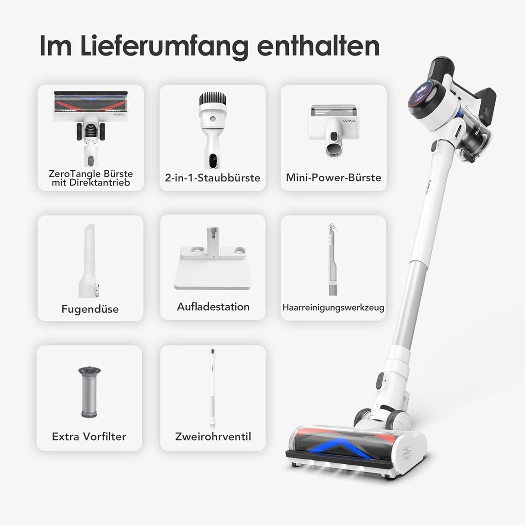 Tineco Pure One S15 Pro Aspirateur Balai sans Fil, ZeroTangle Tech, Capteur iLoop, Station de Charge
