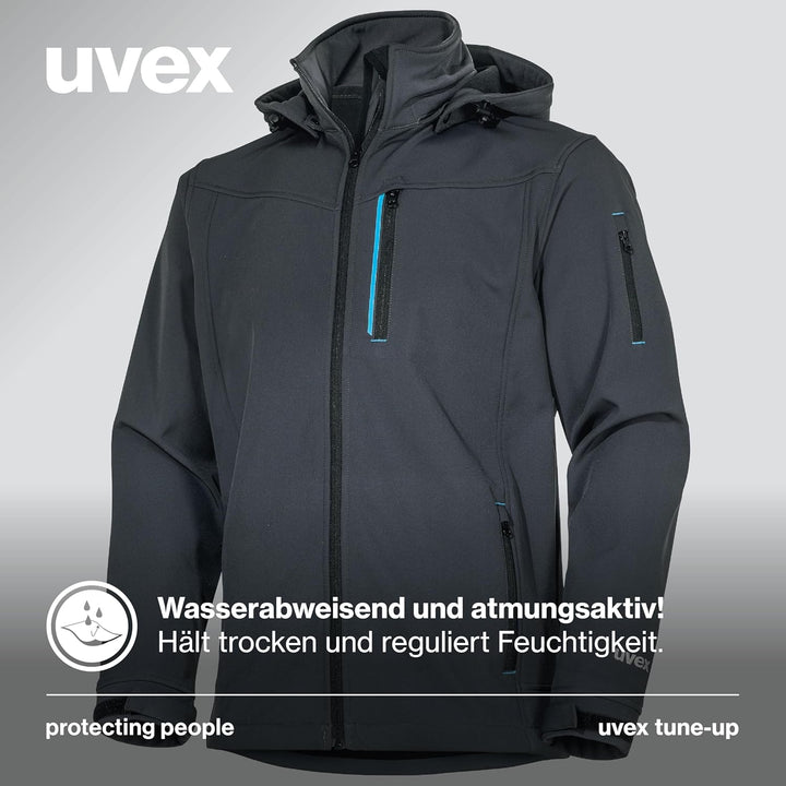 uvex tune-up Softshell-Arbeitsjacke - für Herren - Outdoorjacke 3XL Blau, 3XL Blau
