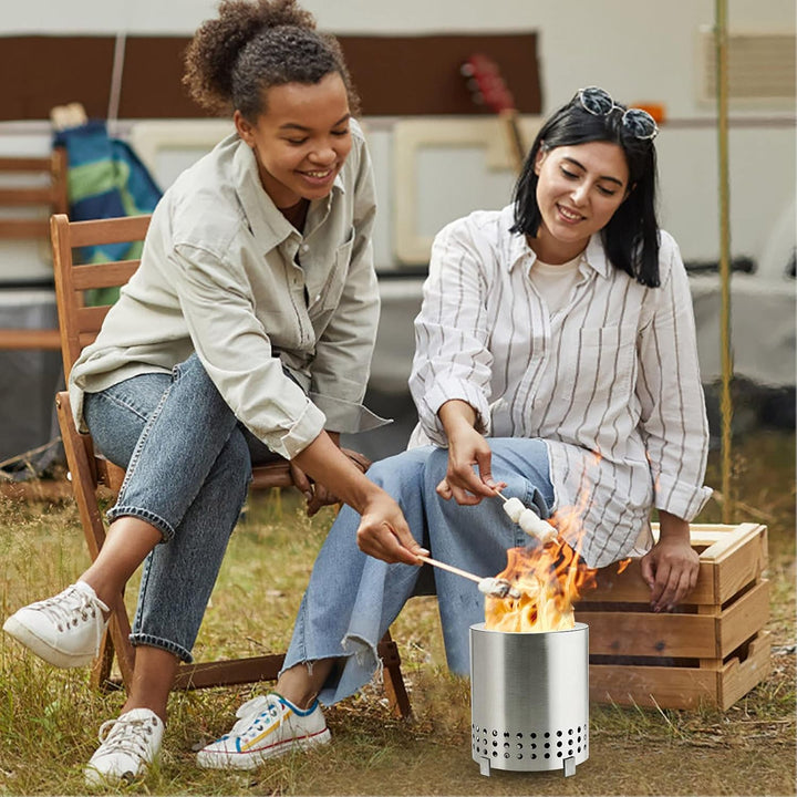Bewinner Rauchfreie Tisch-Feuerstelle, Tragbare Feuerschale Im Freien, Persönliche Mini-Holzkamine,
