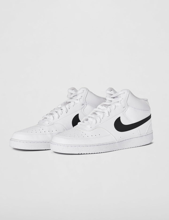 Nike Herren Court Vision Mid Nn Sneaker 44 EU White Black White, 44 EU White Black White