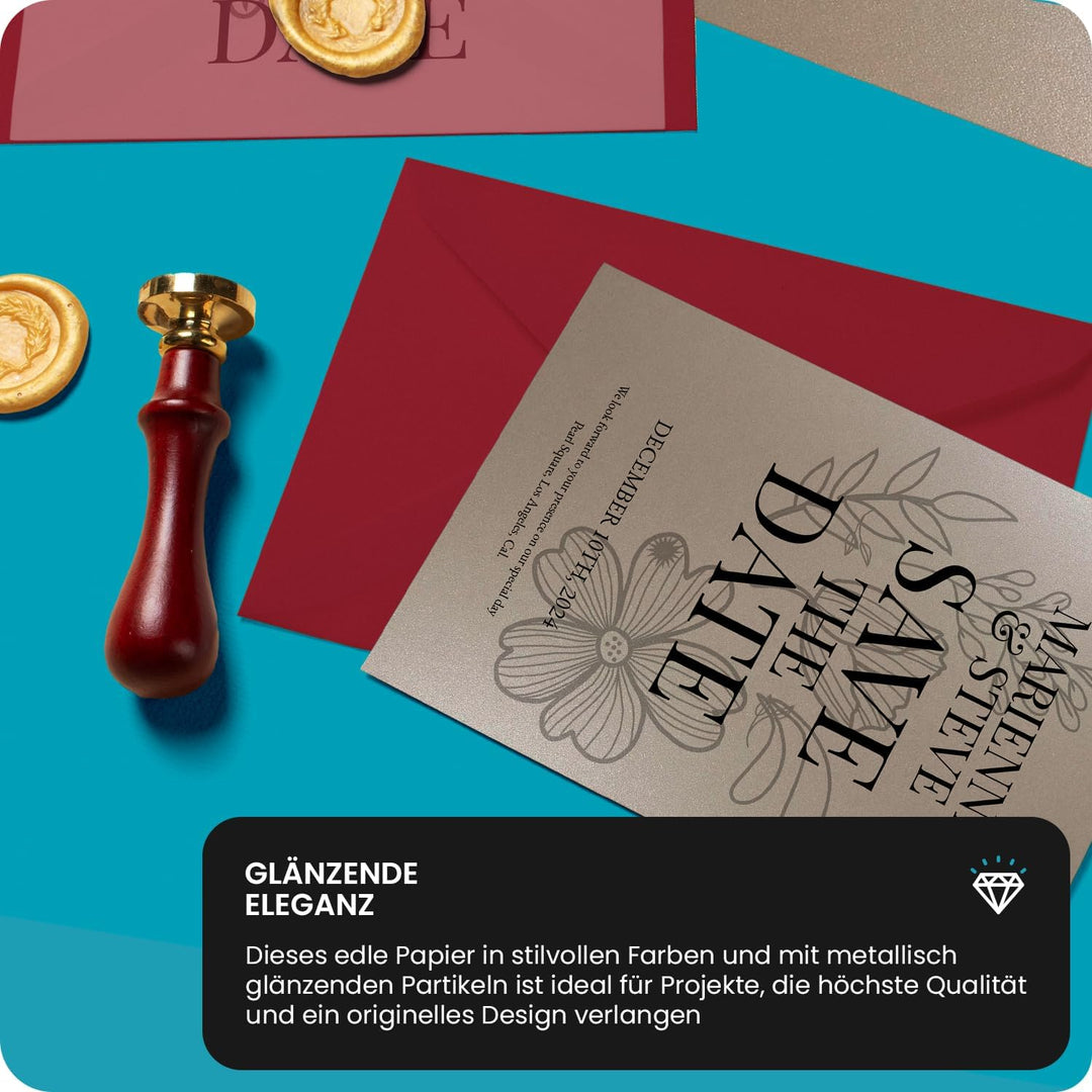 Netuno 100x Perlmutt-Grün Karton DIN A4 210 x 297 mm 250g Majestic Gardeners Green Glanzkarton grün