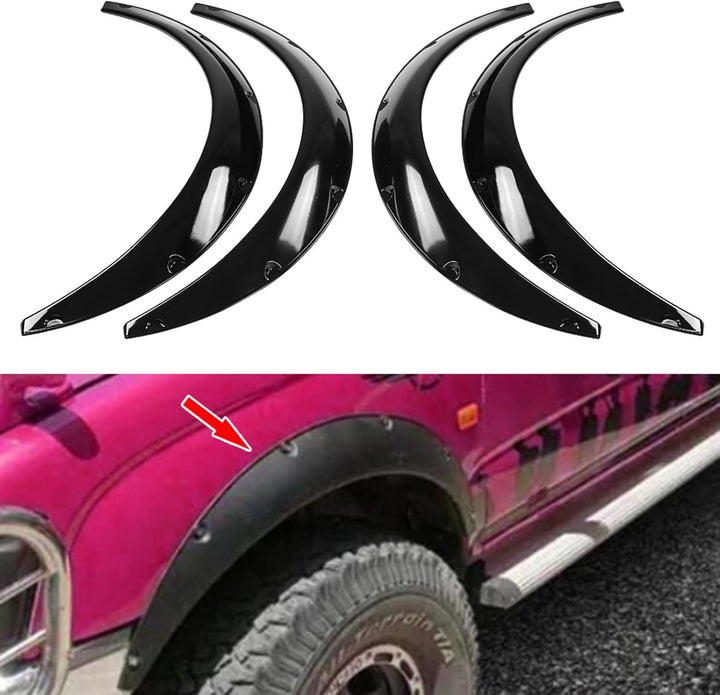Kotfl¨¹gelverbreiterungen 4 St¨¹ck 90mm Universal Auto SUV Vorne und Hinten Kotfl¨¹gel Flexible Fend