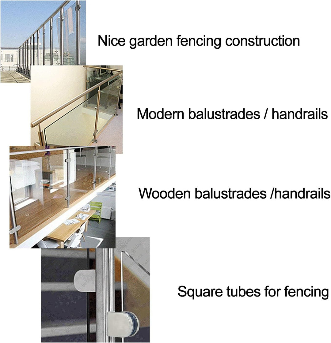 (Verbesserte Version) 12 x Edelstahl Stainless Steel 304 Klemmhalter Glasklemme Glasklemmhalter Glas