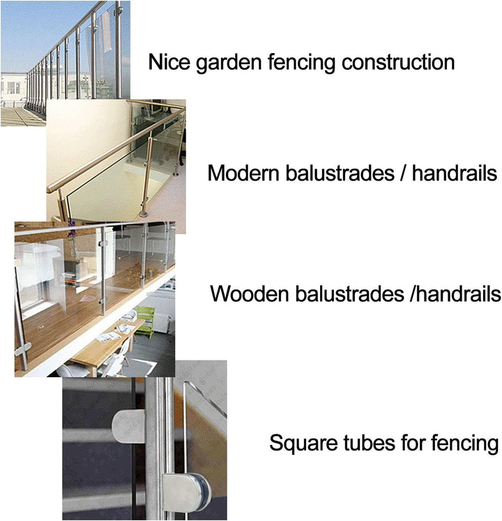 (Verbesserte Version) 12 x Edelstahl Stainless Steel 304 Klemmhalter Glasklemme Glasklemmhalter Glas