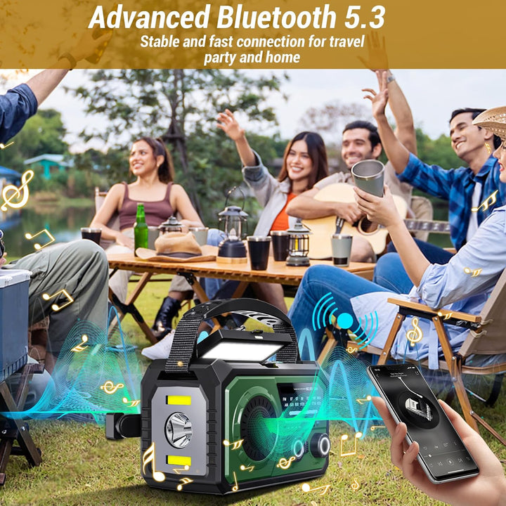 BIAOQINBO 16000mAh Solar Radio,AM/FM Kurbelradio Tragbar USB Notfallradio mit 59200mWh Wiederaufladb