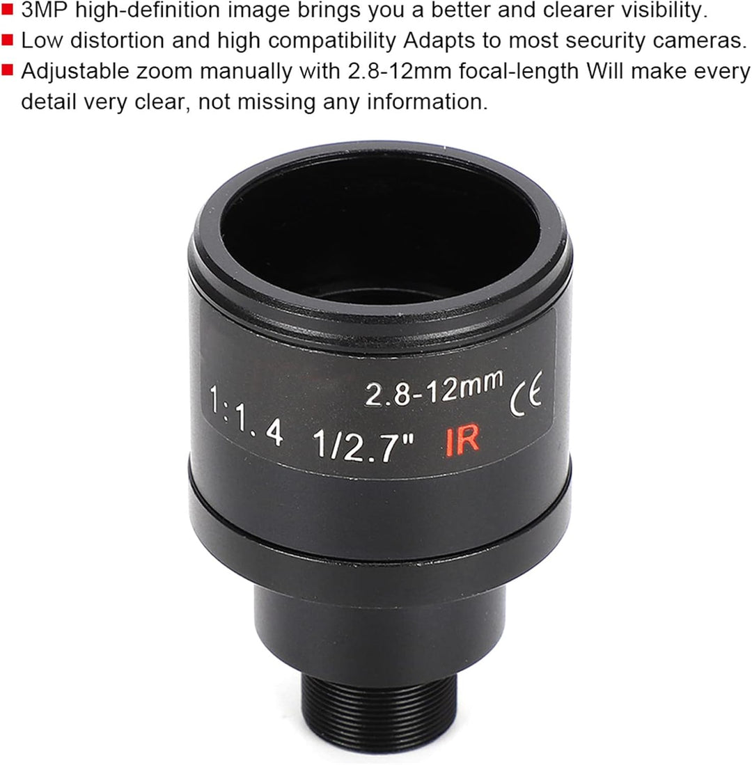 CCTV-Board-Objektiv Einstellbarer Zoom Manuell mit 2,8-12 Mm Brennweite Überwachungskameras Objektiv