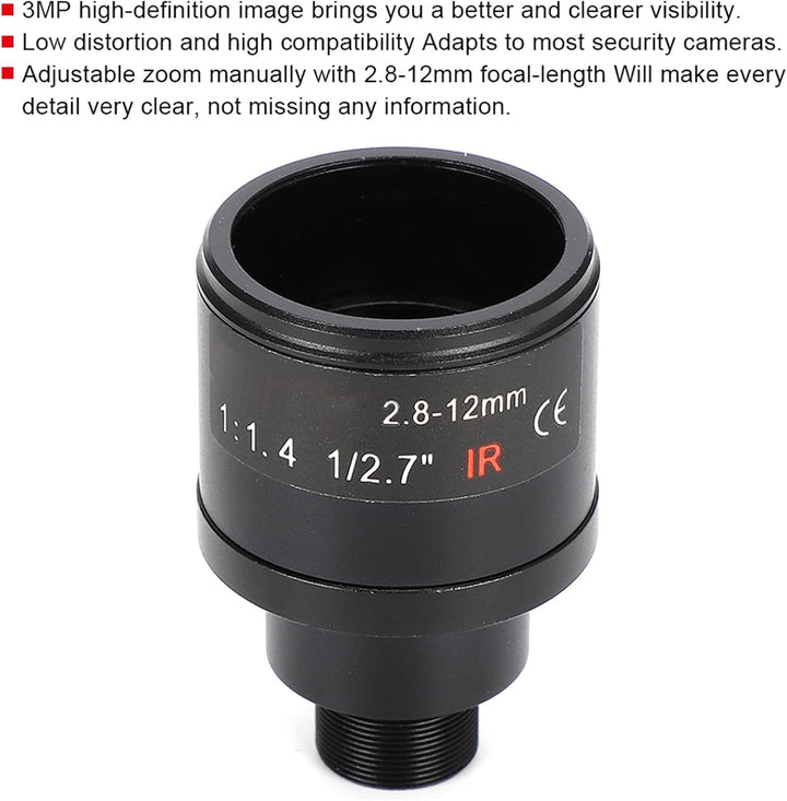 CCTV-Board-Objektiv Einstellbarer Zoom Manuell mit 2,8-12 Mm Brennweite Überwachungskameras Objektiv