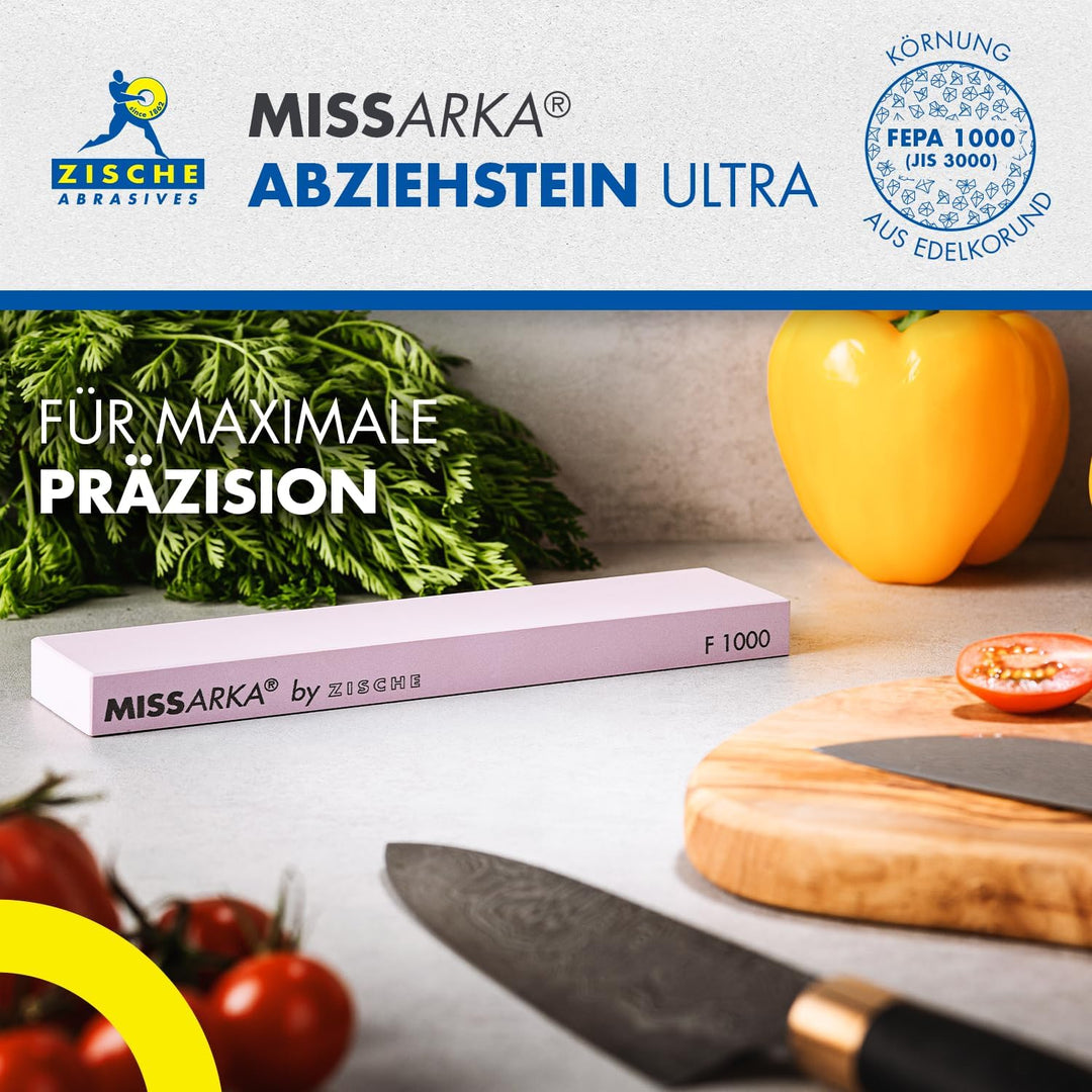 Zische Missarka Ultra | Schleifstein FEPA 1000 (JIS 3000) | Extra feiner Schliff für Messer und Werk