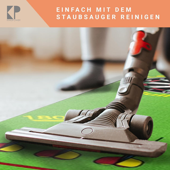 Kingpower Dartteppich mit Abwurflinie, Dart Zubehör mit Motiv, Dartmatte mit Oche, pflegeleichter Te