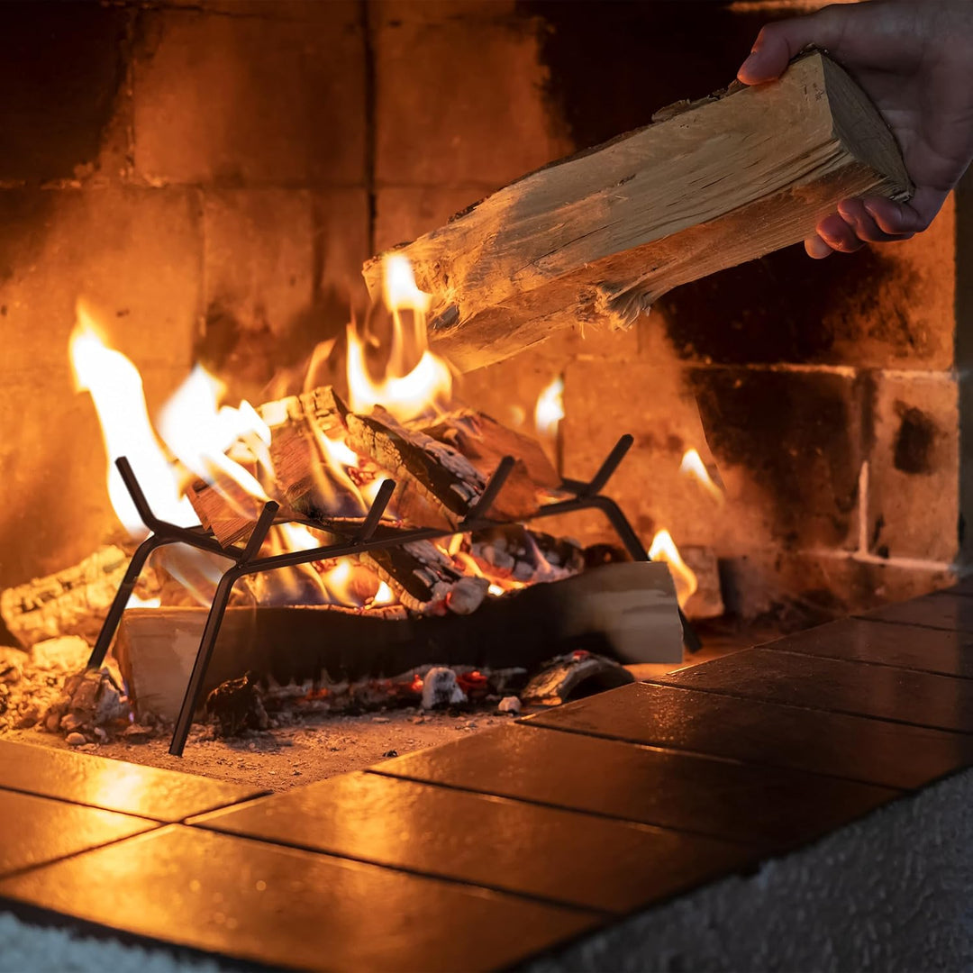Relaxdays Kamin Feuerrost, Schmiedeeisen, Feuerbock mit Füssen, eckig, robust, HBT: 20 x 45,5 x 36 c
