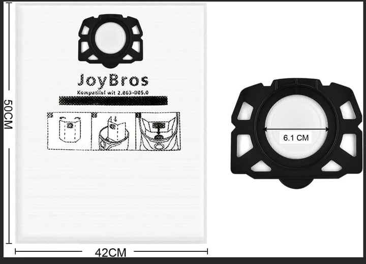 JoyBros 8 Staubsaugerbeutel 2 Filter für Kärcher wd4 wd5 wd6 p wd5p wd6p Premium 2.863-006.0 KFI 487