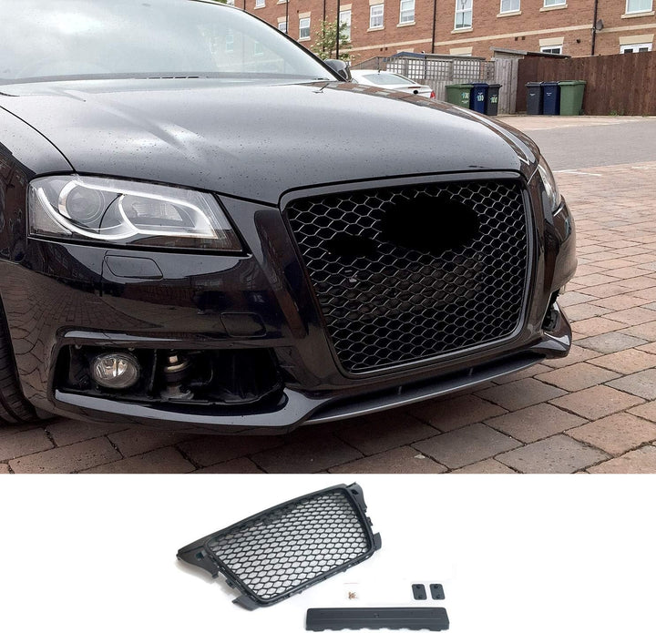 Passend für Audi A3 8P Kühlergrill Wabengrill Front Grill mit Emblemhalter PDC 08-13
