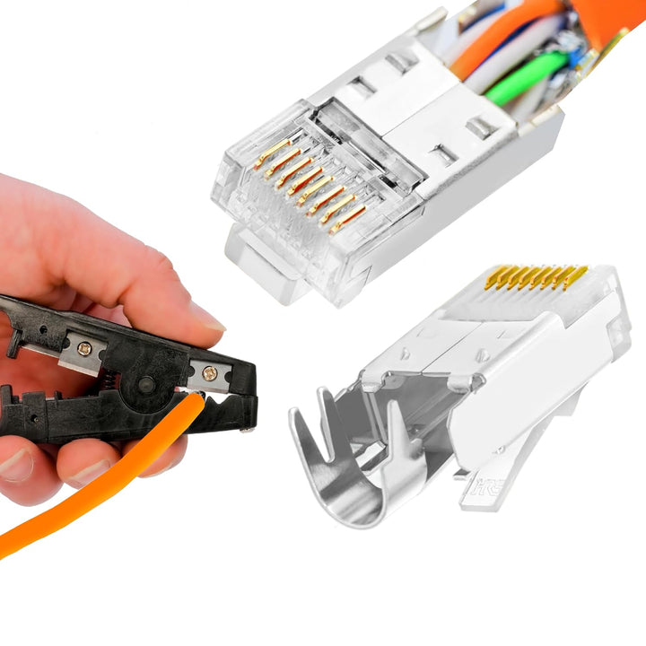 BIGtec RJ45 Stecker Netzwerkstecker 100 Stück Hirose TM11 grau Hochgeschwindigkeits Verbindung für F
