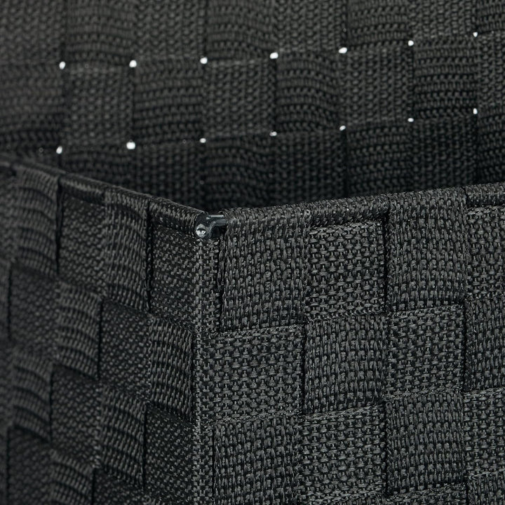 Relaxdays Hängeorganizer Stoff, Türorganizer mit 3 Aufbewahrungskörben, Wandorganizer Bad, PP, HBT: