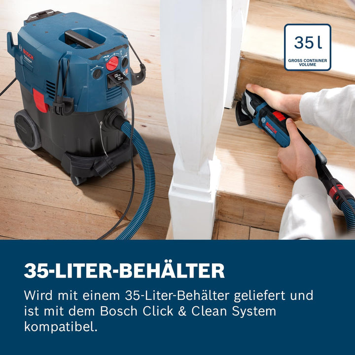 Bosch Professional Industriestaubsauger GAS 35 M AFC (1200 Watt, 35 L Behälter, 5 m Schlauch, im Kar