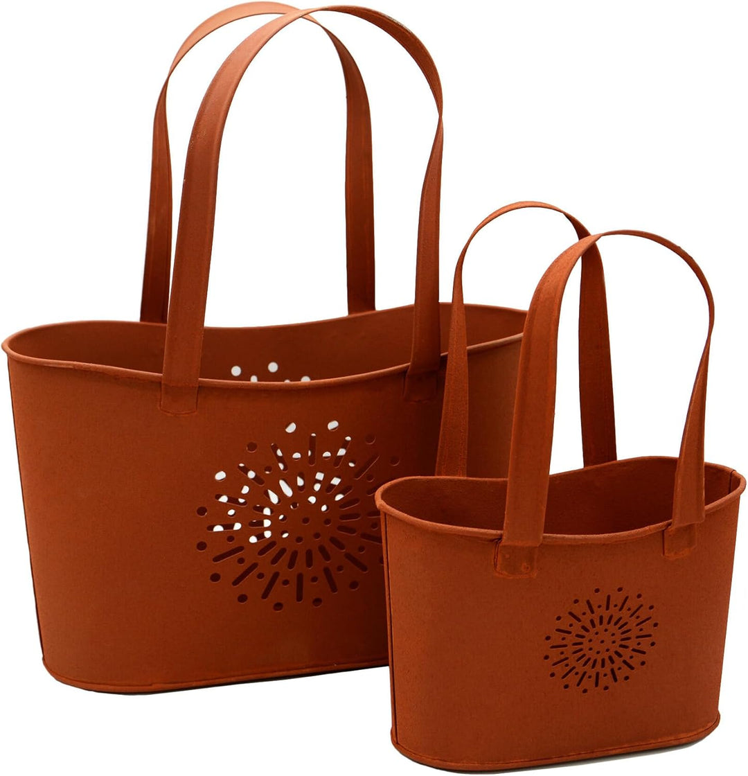 UNUS Garden Handtaschen 2er Set, Gartendeko Rostoptik, Roststecker aus Edelrost Metall, Rost Deko fü