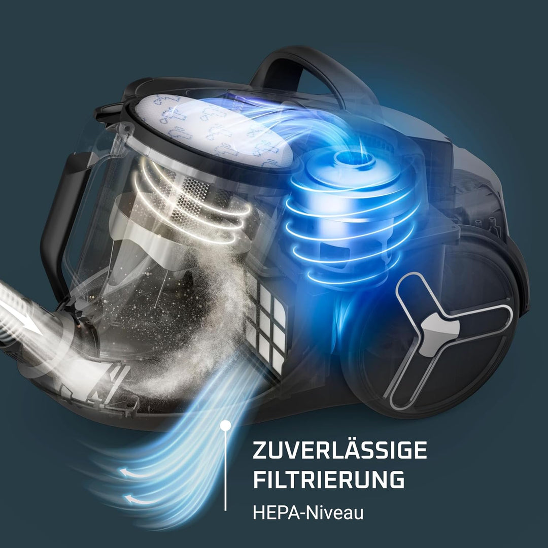 Rowenta RO7C30 Green Force Cyclonic Effitech | Bodenstaubsauger ohne Beutel | Schwarz/Terracotta | 5