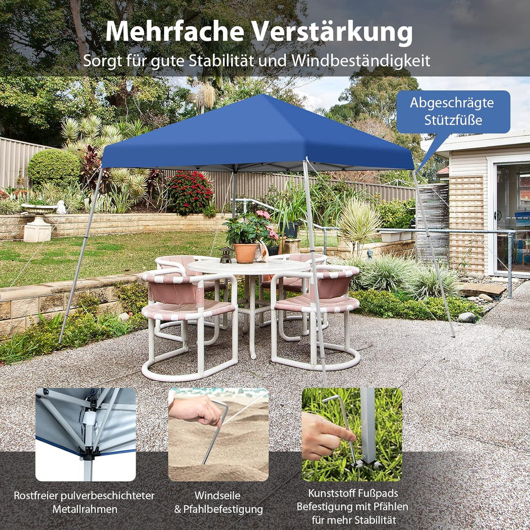 COSTWAY 3x3 m Faltpavillon, Pop Up Gartenpavillon, Pavillon faltbar, UV-Schutz 50+, für Strand, Camp