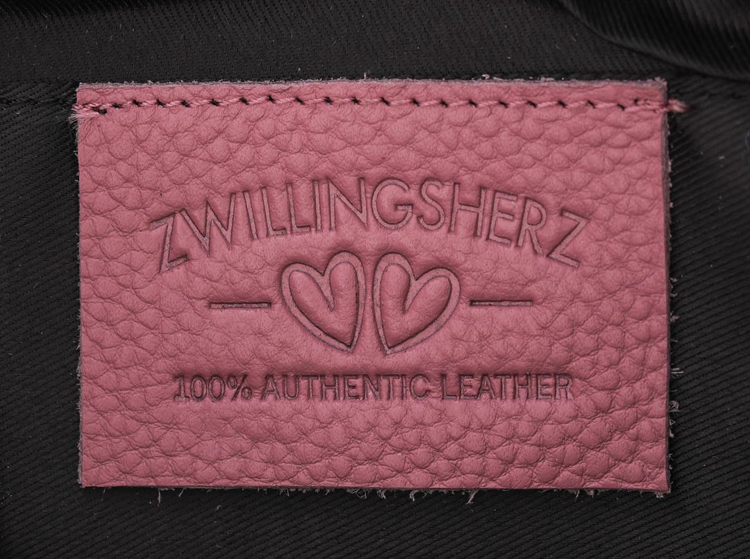 Zwillingsherz Bauchtasche mit Reissverschluss 100% Echtleder – Hochwertige Damen Bauchtasche Crossba