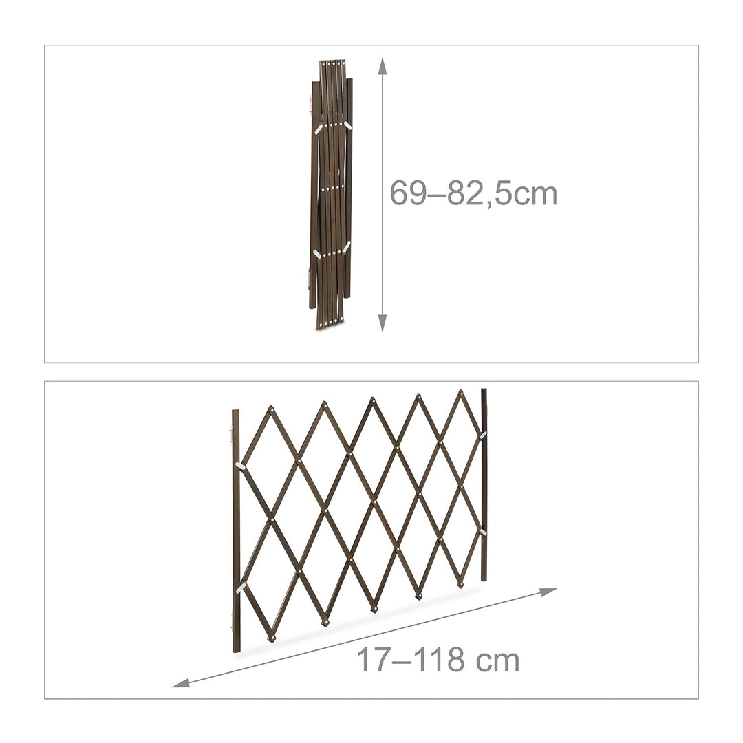 Relaxdays Hundeabsperrgitter, ausziehbar bis 118 cm, 69-82,5 cm hoch, Bambus, Hunde Schutzgitter für