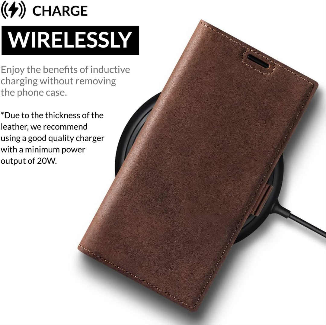 SURAZO Premium Slim Magnet Handyhülle für Xiaomi Redmi Note 12 5G Hülle Leder – Klappbare Echtleder