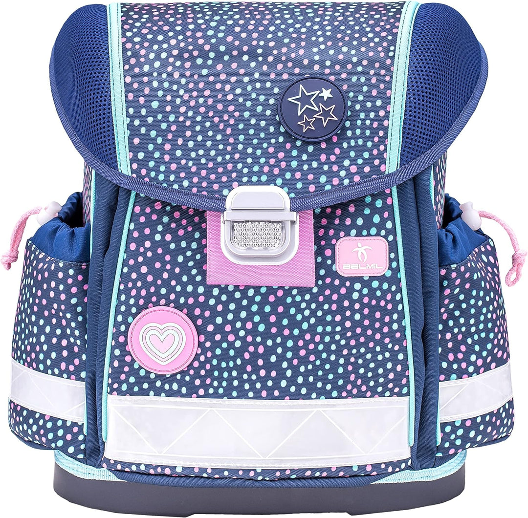 Belmil Schulranzen Set 5 - teilig ergonomischer Schulranzen Mädchen 1. klasse 2. klasse 3. klasse -