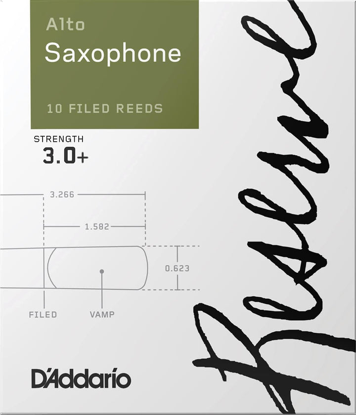 D'Addario Reserve Blätter für Altsaxophon Stärke 3.0+ (10 Stück) Stärke 3,0+ Non-Organic, Stärke 3,0