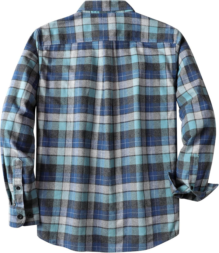 Dubinik® Flanellhemd Herren Flanellhemden Herren Langarm Regular Fit Kariert Button Down Warm Freize