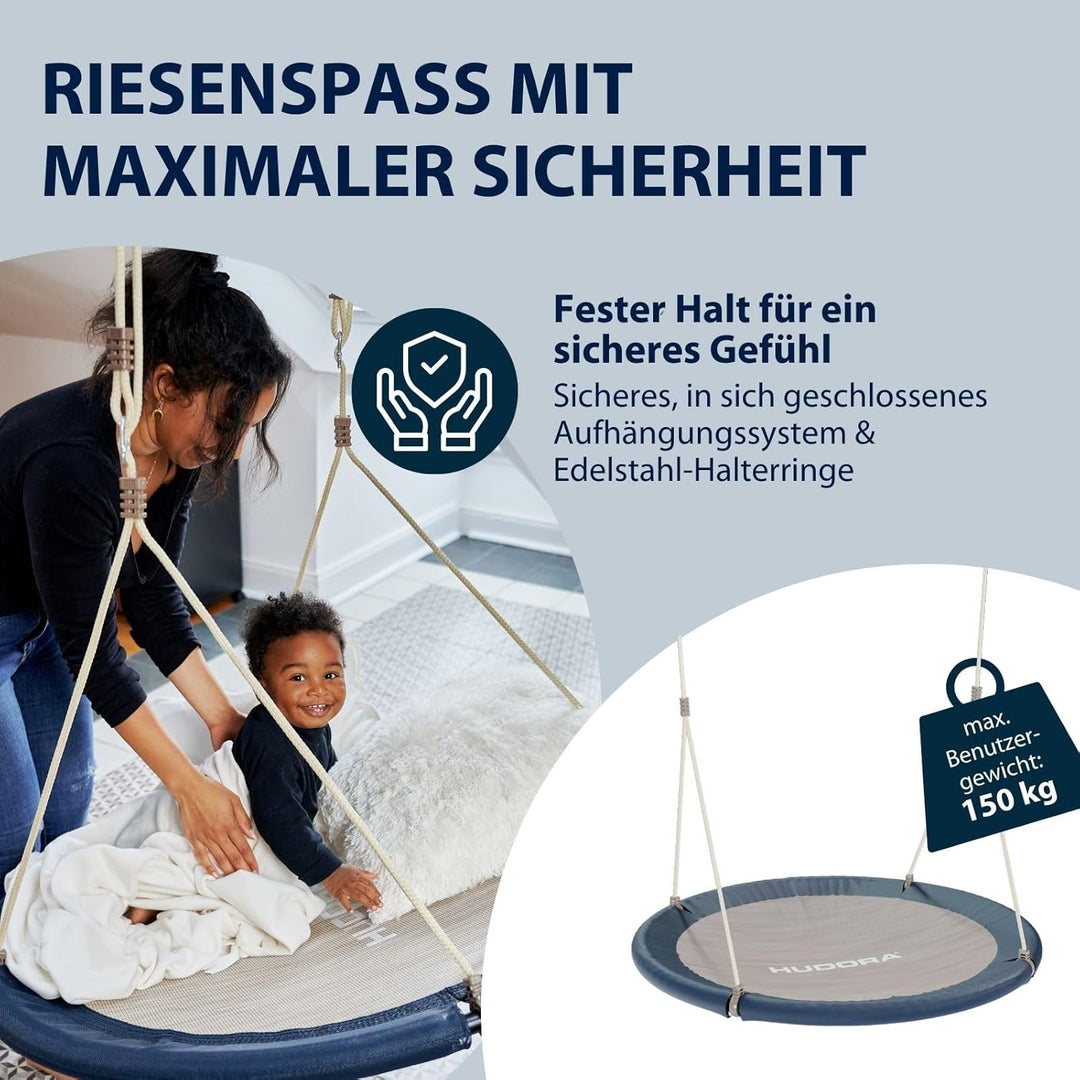 HUDORA Nestschaukel Lounge - Höhenverstellbare Nestschaukel mit 90/110cm Durchmesser für bis zu 150k