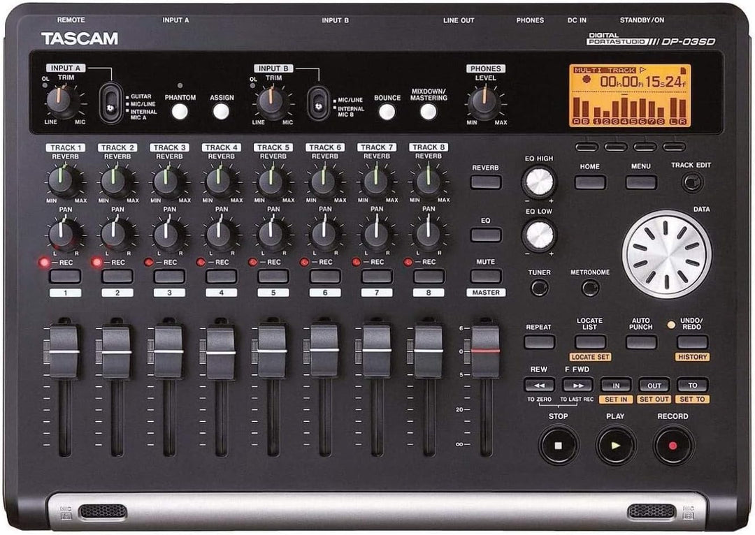 TASCAM DP-03SD - Digitales 8-Spur-Portastudio, Aufnahme/ Wiedergabe mit 44,1 kHz und 16 Bit mittels