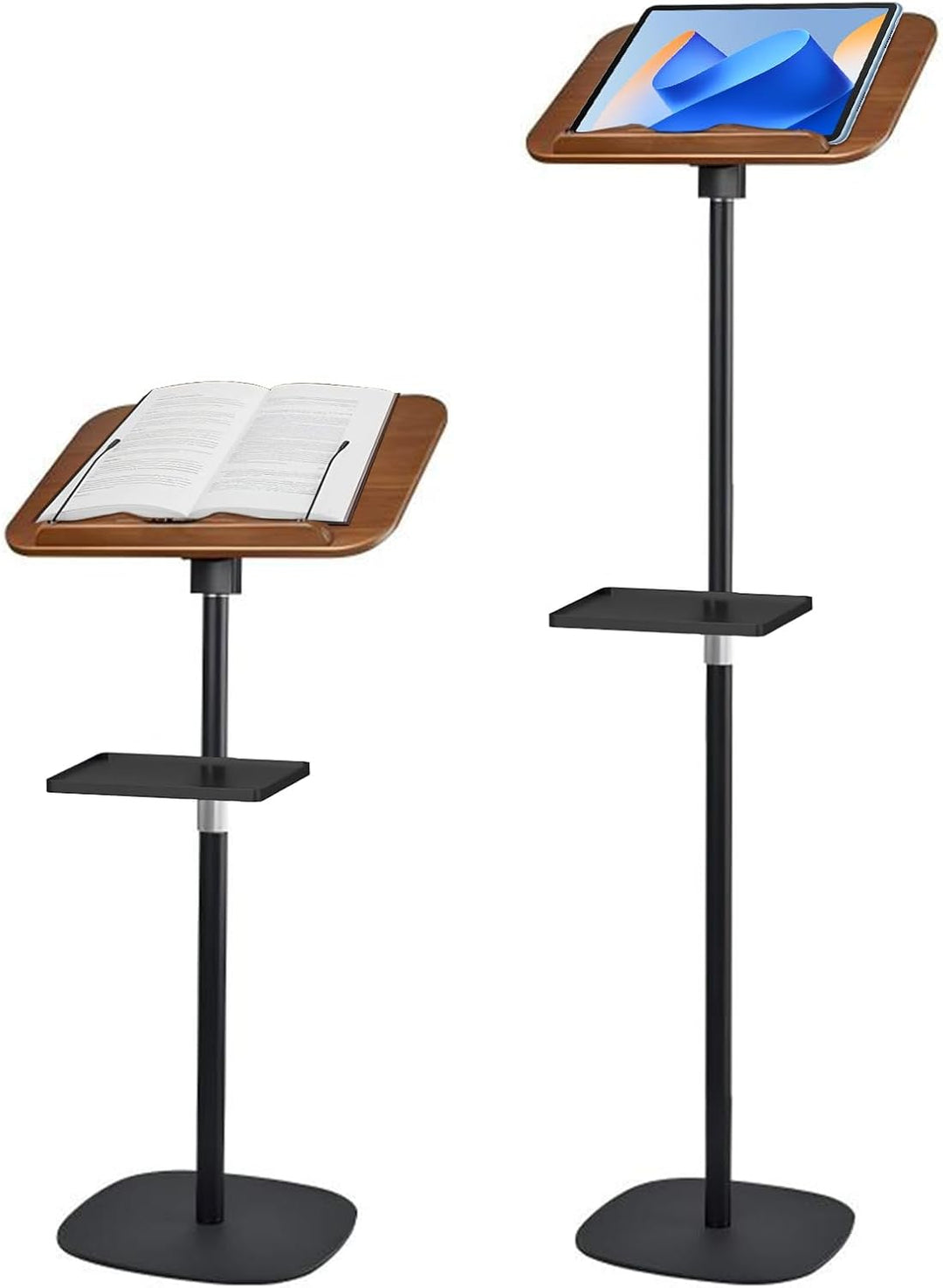 AUORUSI Vielseitig Buchständer,Höhenverstellbarer 50-130 cm,mit Stabilem Bodenständer,Geeignet als r