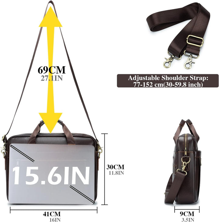 BAGZY Laptoptasche 15.6 Zoll Aktentasche Herren Umhängetasche Geschenk für Männer Handtasche für Mä
