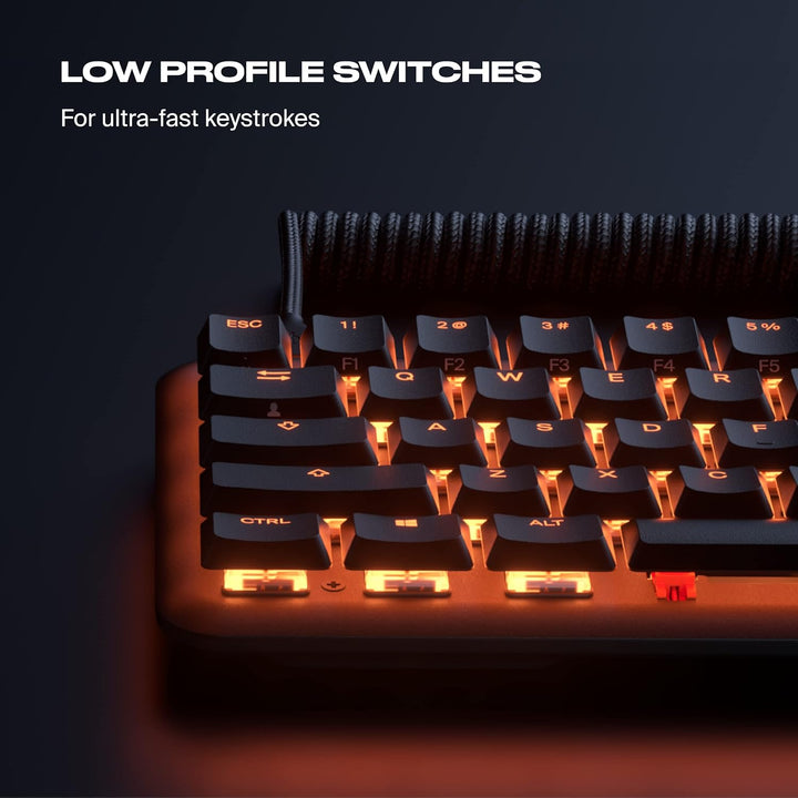 Fnatic STREAK65 LP Black | Compact RGB Gaming Mechanical Keyboard Speed Switches | PBT Doubleshot Ke