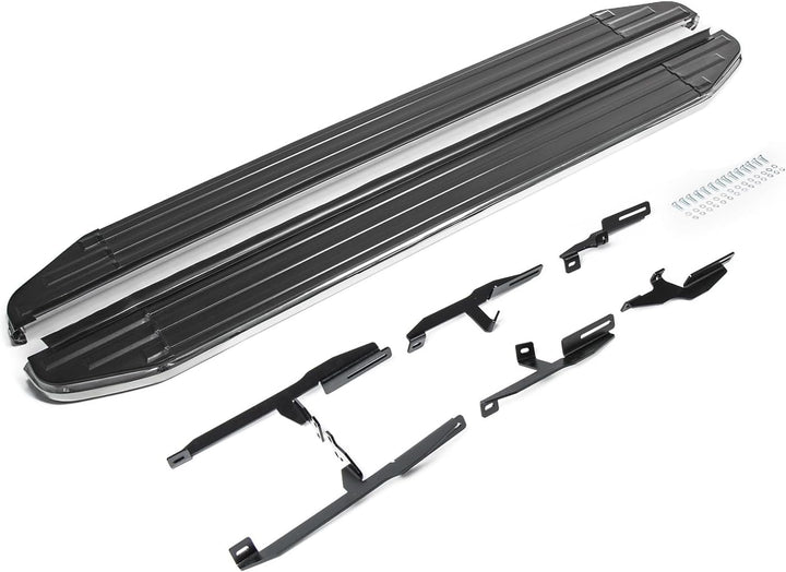 OMAC Trittbretter Seitenschweller kompatibel mit Suzuki Grand Vitara 2005-2016 TÜV ABE Silber-Schwar