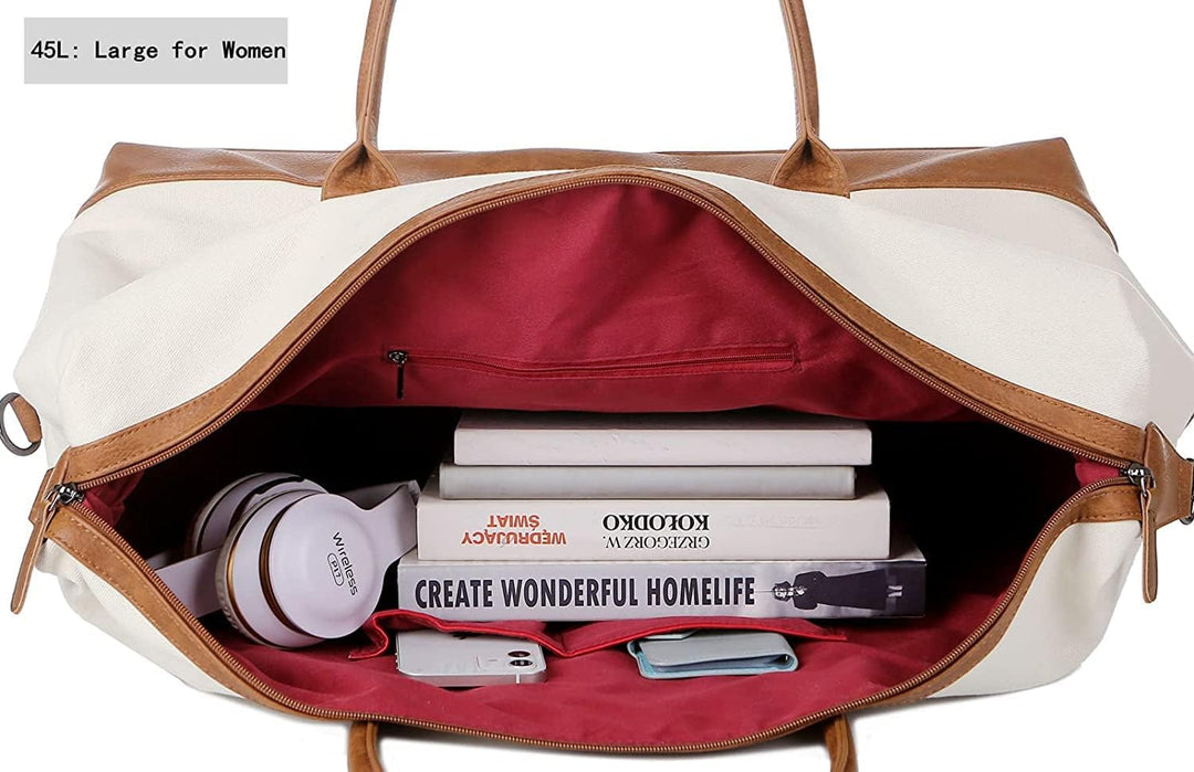 BAOSHA Damen Canvas Weekender Reise Sport Seesack Handgepäck Reisetasche Grosse Krankenhaustasche mi