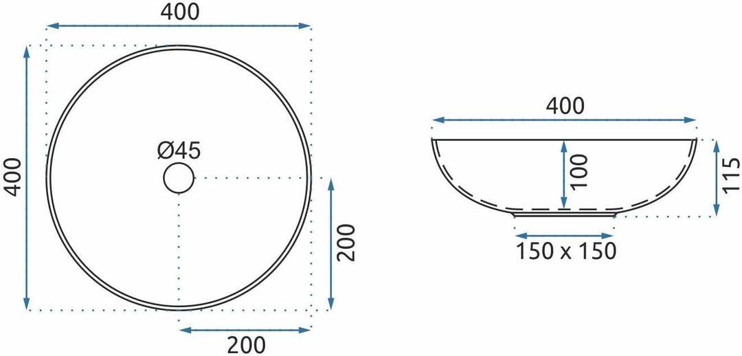 Rea Aufsatzwaschbecken Arte Dark Grey Waschtisch Handwaschbecken Spülbecken Waschschale Waschbecken
