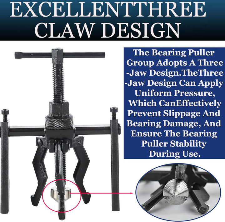 Thsakzo Abzieher Werkzeug,Innenlager Abzieher Mit 3 Backen,Scheibenwischer Abzieher,Zweibacken Zahnr