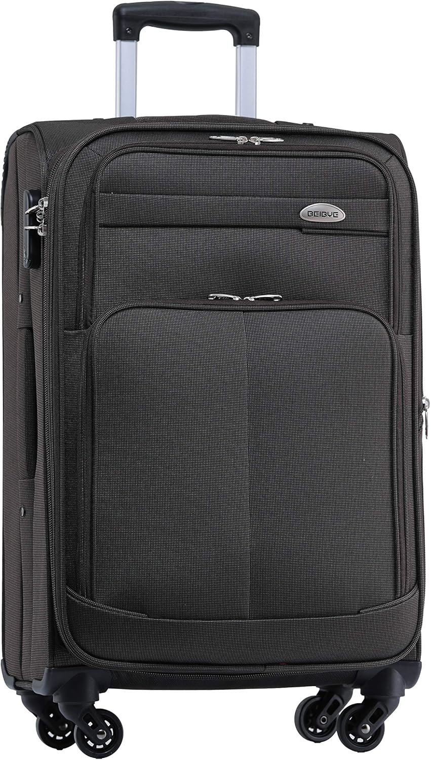 BEIBYE Kofferset Trolley Gepäckset Stoff Dehnungsfuge Koffer Reisekoffer (Coffee), Coffee