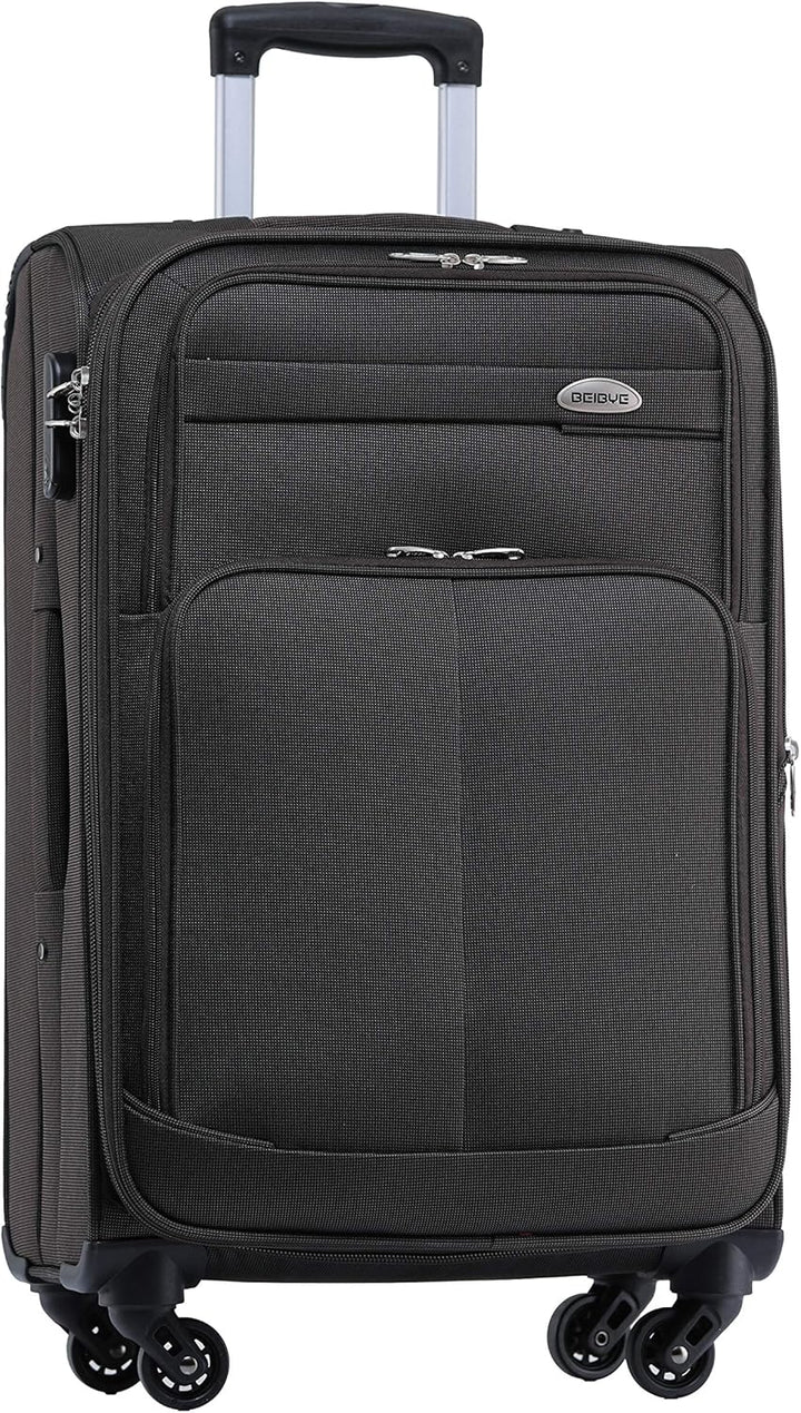 BEIBYE Kofferset Trolley Gepäckset Stoff Dehnungsfuge Koffer Reisekoffer (Coffee), Coffee