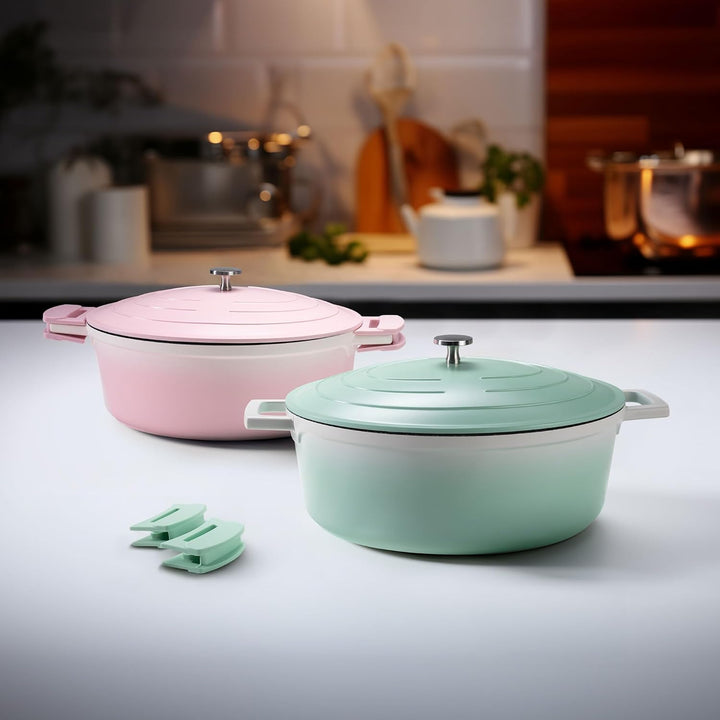 STONELINE Cocotte Bräter mit Deckel Induktion 32 cm, 6,6 L, Aluguss Topf beschichtet mit echten Stei