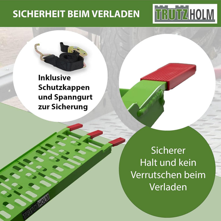 TRUTZHOLM® 2X Auffahrrampe 680 kg Faltbare ALU Rampen klappbar Alu Auffahrrampe Rampe Verladerampen