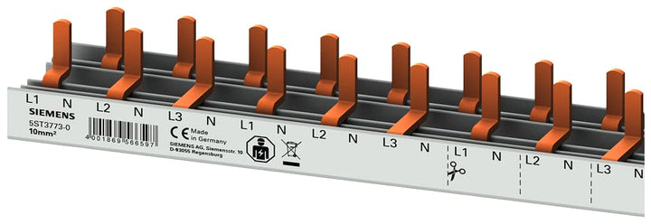 Siemens 5ST37730 Stiftsammelschiene kompakt 10mm2 3P+N 400V, 1m schneidbar 60TE, geeignet für die Ko