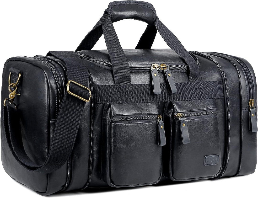 BAOSHA Faux Leder Reise Duffel Weekender Tasche Handgepäck Tragetasche Übernachtungstasche Sporttasc