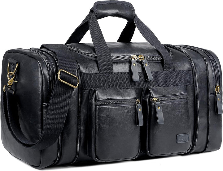 BAOSHA Faux Leder Reise Duffel Weekender Tasche Handgepäck Tragetasche Übernachtungstasche Sporttasc