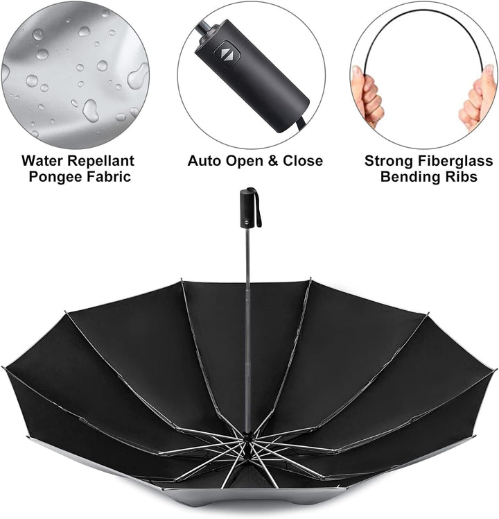 G4Free 54 Zoll Regenschirm Sturmfest Klein mit UPF 50+ UV-Schutz & Auf-Zu-Automatik & Sturmfest & Ko