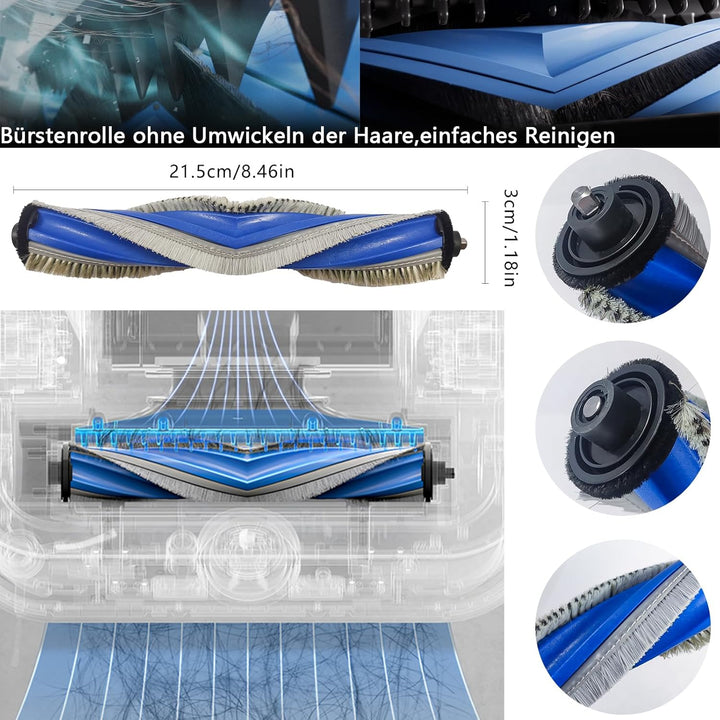 Yivy 27 Stück Zubehör für ECOVACS DEEBOT X5 OMNI,X5 PRO OMNI Saugroboter Ersatzteile: 1 Hauptbürste,