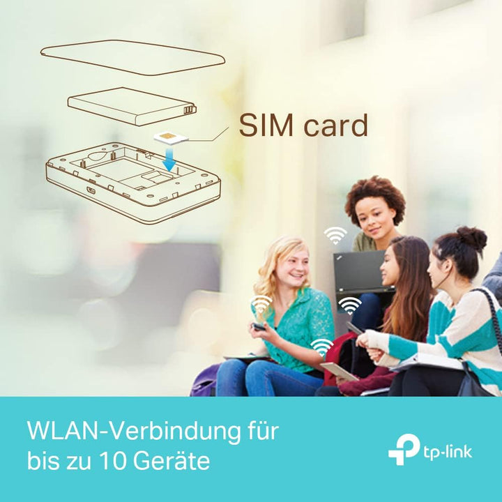 TP-Link M7350 - 4G (CAT4) Tragbarer WLAN-Router, MiFi, Farbbildschirm, 150 Mbit/s, 2000-mAh-Akku (8