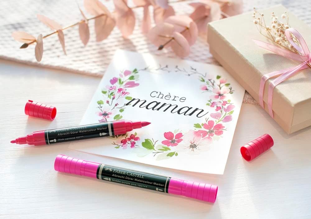 Faber-Castell 160320 - Aquarellmarker Albrecht Dürer mit Doppelspitze, 20er Etui, Marker mit Faser-